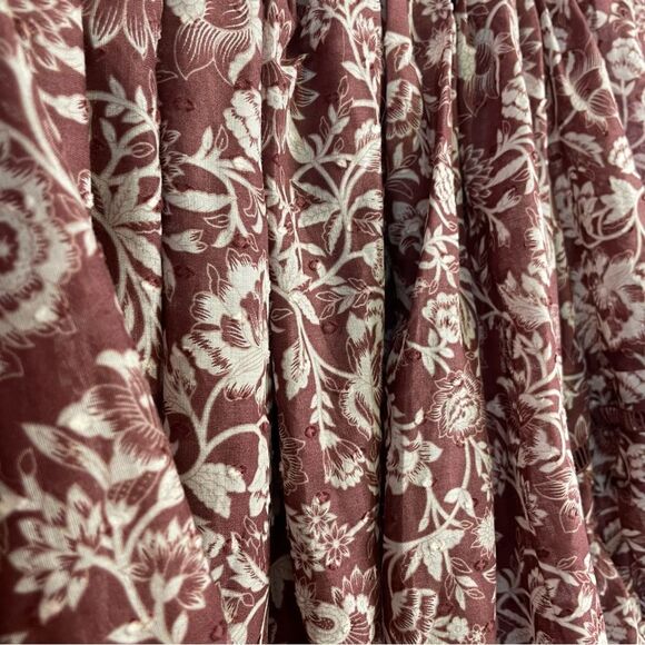 Olivaceous Avery Dress Boho Western Floral Lace Puff Short Sleeve Mini Medium - Picture 11 of 15